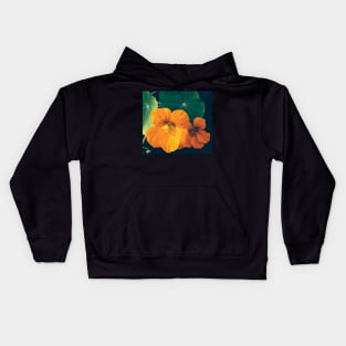 Cheerul Orange Nasturtium and the Star Leaf Kids Hoodie